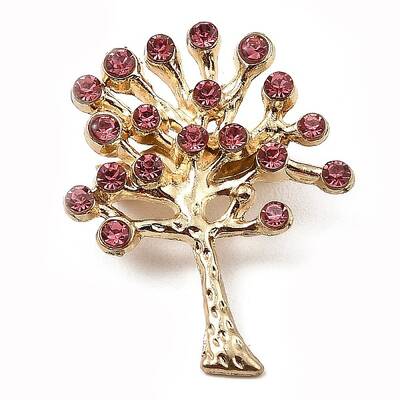 Alloy Glass Rhinestone Tree Brooches