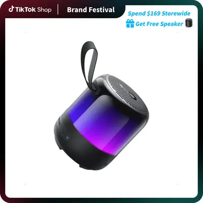 soundcore Glow Mini Portable Speaker By Anker, Bluetooth Speaker with 360° Sound, Light Show, 12H Battery, Customizable EQ a...