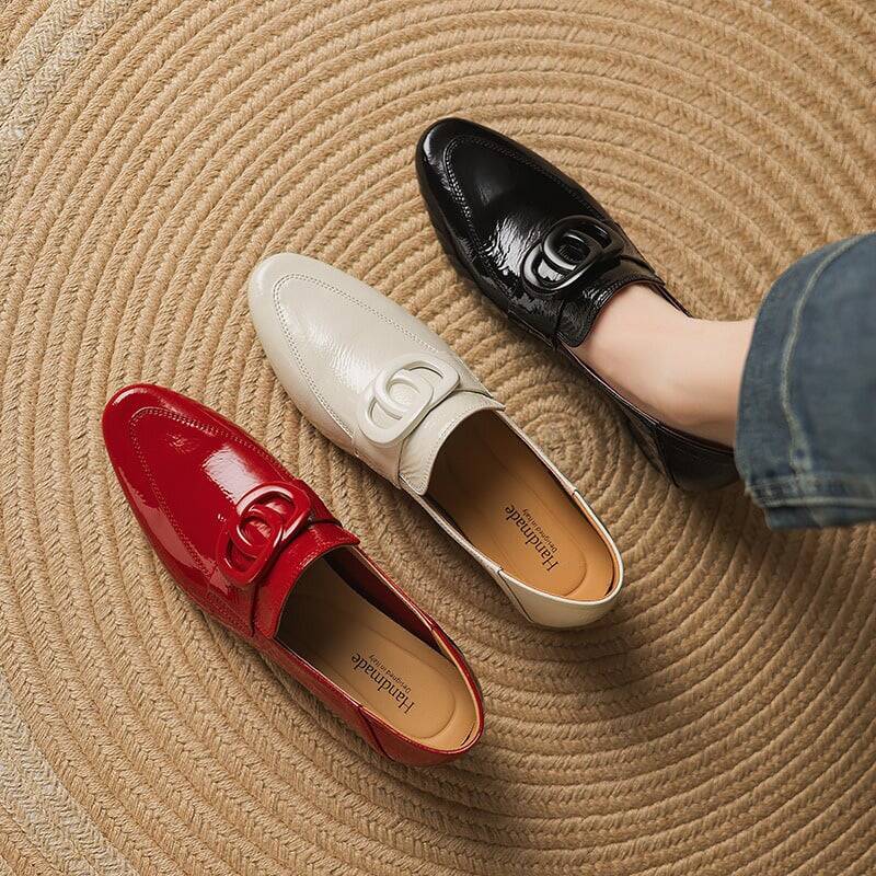 CHIKO Beil Round Toe Block Heels Loafers Shoes
