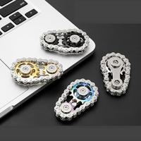 Durable Finger Top Gear Gyro Fidget Toy, 1 Count Creative Fingertip Gear Chain Fidget Relief, Metal Stress Relief Tabletop To...