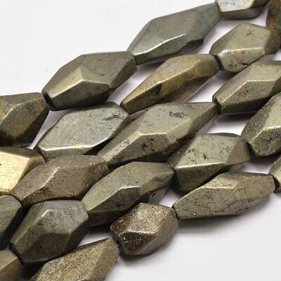 Natural Pyrite Nuggets Beads Strands