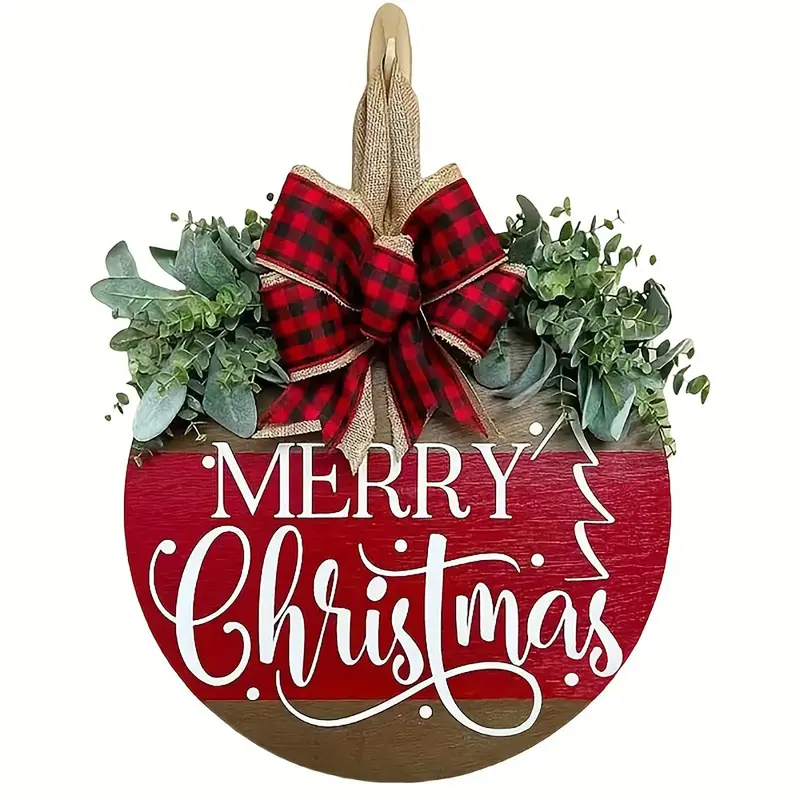 Merry Christmas Believe Welcome Sign, 1 Count Festive Wooden Door Sign for Hanging Decoration, Ideal Funny Christmas Decor & ...