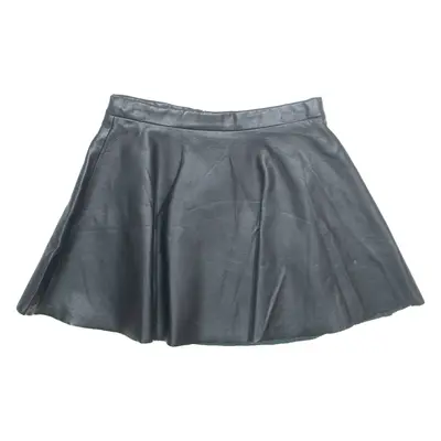 H&M Womens A-Line Skirt Black Short Leather XS