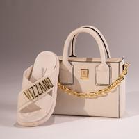 Vizzano GOLDEN LOGO Leather Platform Sandals with Gold Lettering & Crisscross Straps Comfortable Stylish for Women Elegant Ve...