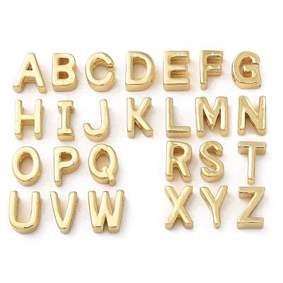 26Pcs Rack Plating Brass Slide Charms