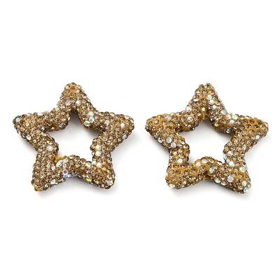 Star Shape Polymer Clay Rhinestone Beads