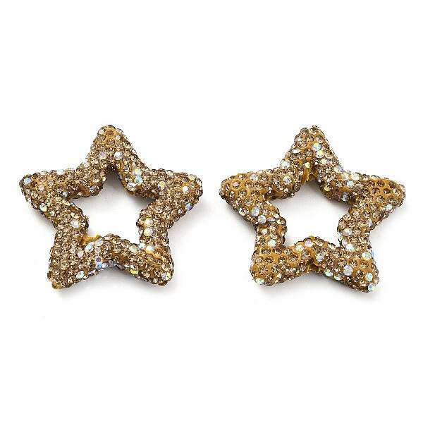 Star Shape Polymer Clay Rhinestone Beads