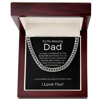 【Father's Day】 Gifts for Dad, for Man, for Love, for Son, for Brother, Cuban Chain Necklace with Message Card and Gift Bo...