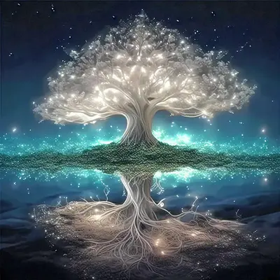 Glow in The Dark Tree Pattern DIY 5D Diamond Art Painting Kit without Frame, Artificial Diamond Decor Painting Kit, Wall Art ...