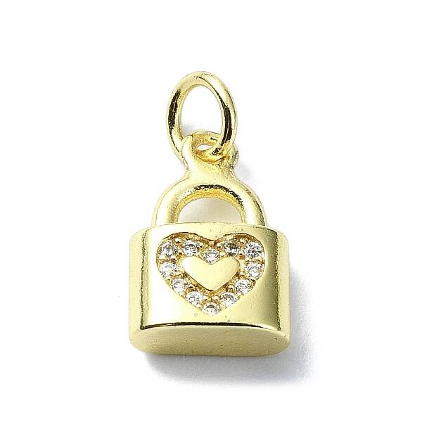 Brass Micro Pave Claer Cubic Zirconia Charms