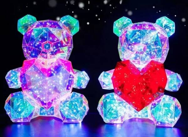 Colorful Luminous Teddy Bear Gift Galaxy Sparkly Glowing Bear