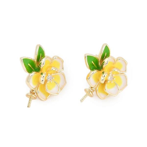 Brass Enamel Stud Earring Findings
