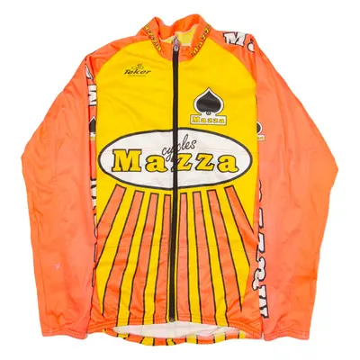TEKER SPORTSWEAR Cycling Full-Zip Mens Jersey Yellow Long Sleeve M