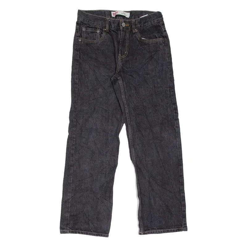 LEVI'S 550 Girls Jeans Black Relaxed Straight Charcoal Wash W27 L27