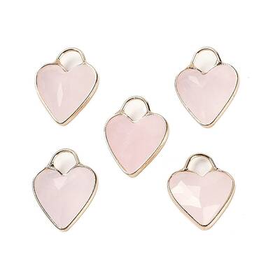 Natural Rose Quartz Faceted Pendans