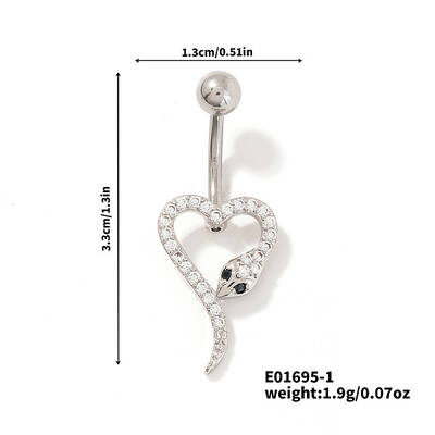 Shiny Brass Crystal Rhinestone Belly Button Rings