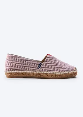 Barceloneta Herringbone Recycled PES Espadrille Flats | Color: Garnet | Size: 5.5-6