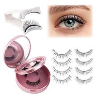 2 Pairs Magnetic Eyelashes with Applicator Waterproof Magnetic Lashes Natural Look Reusable Easy to Wear and Remove