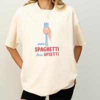 More Spaghetti Less Upsetti Tee – Cute Top Funny Graphic Tees, Vintage Shirts for Women, Perfect Cute Shirts Womenswear Cas...
