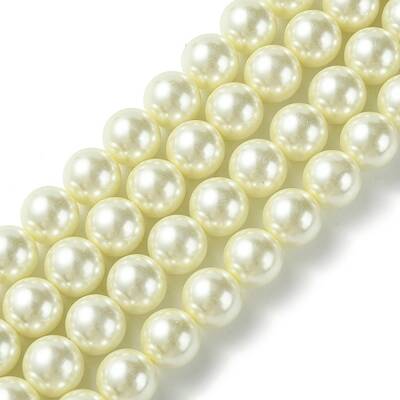 Eco-Friendly Dyed Glass Pearl Round Beads Strands