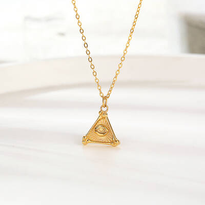 Elegant Stainless Steel Triangle Pendant Necklace for Women's Daily Wear