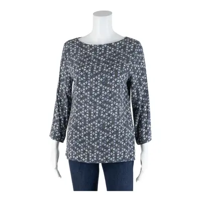 FRATELLI Silk Blend Blue 90s Floral 3/4 Sleeve Top Womens S