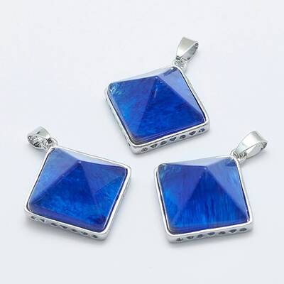 Blue Watermelon Stone Glass Pendants