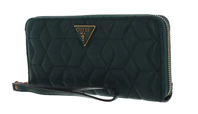 Guess, Elenia, Fabric Wallet, SLG Large with Zipper, Forest, for Women