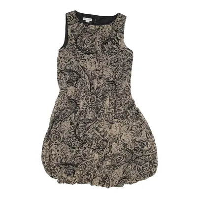 MONSOON Mini Dress Brown Floral Sleeveless Short Womens UK 14
