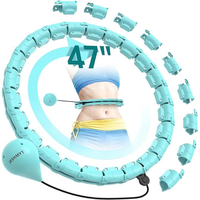 Weighted Hula Circle Hoops for Adults Weight Loss, Infinity Fitness Hoop Plus Size 47 Inch, 24 Detachable Links, Exercise Hoo...