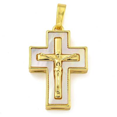 Brass Pendants with Shell