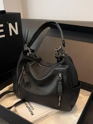 Women's Solid Color Studded Decor Tote Bag, Fashionable Large Capacity Shoulder Bag for Daily Used, Vintage All-match Commute...