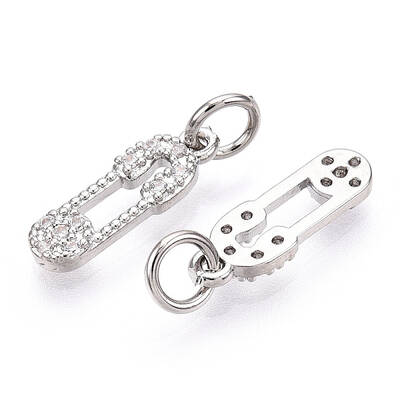 Brass Micro Pave Cubic Zirconia Charms