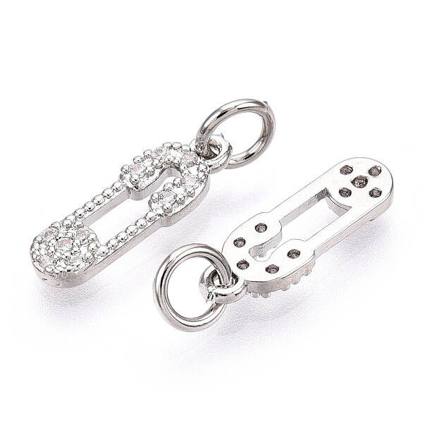 Brass Micro Pave Cubic Zirconia Charms
