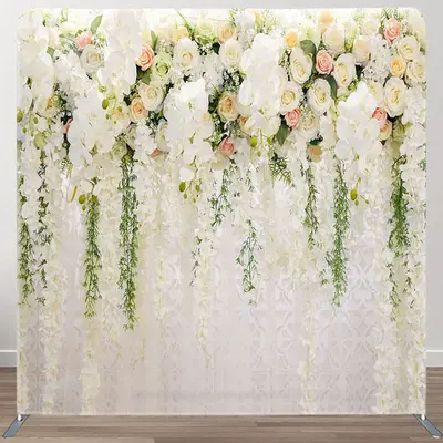 Romantic Flower Castle Fabric Backdrop Cover for Wedding - Aperturee