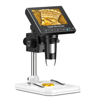 4.3-Inch 1000X LCD Digital Microscope, 10X-1000X Magnification with 8 Adjustable LED Lights, Ideal for Coins/Stamps/Plants/So...