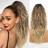 Isaic hair 18 inch clip-on ponytail extension, women's synthetic wigs, natural fluffy suitable for daily outing wear