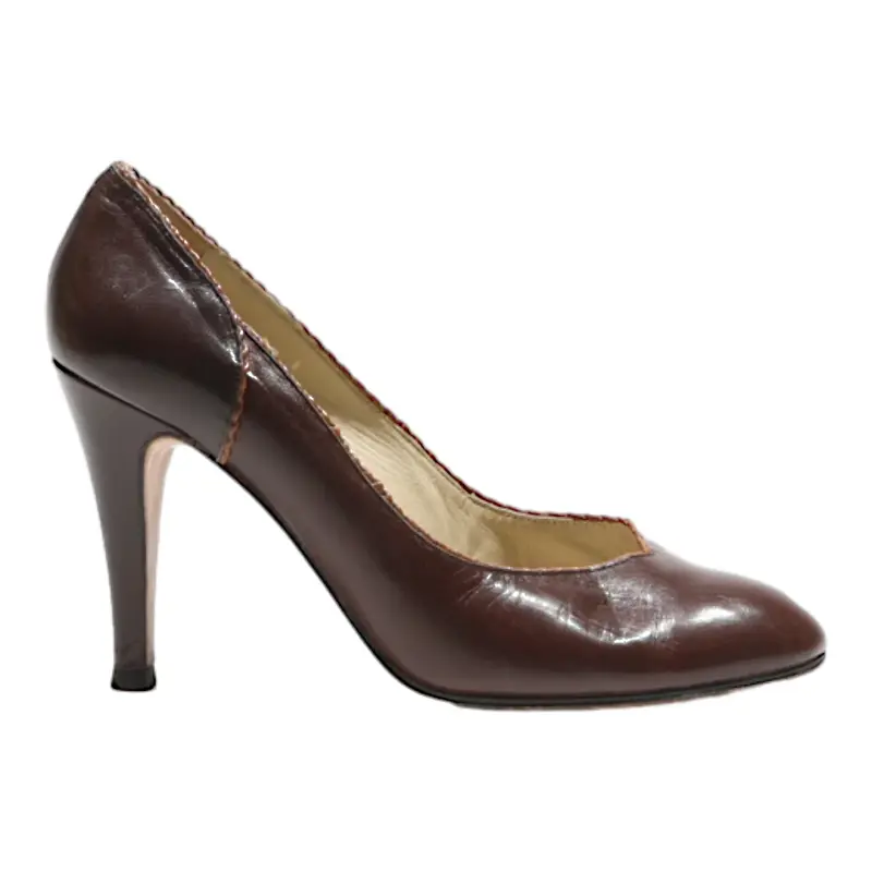 GAROLINI Pump Heels Brown Leather Womens UK 5