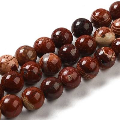 Natural Red Snakeskin Jasper Beads Strands