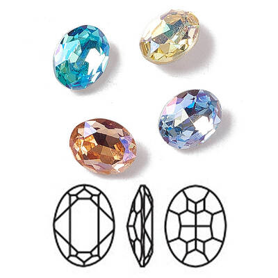 K9 Glass Rhinestone Cabochons
