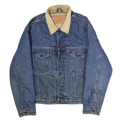 LEVI'S Mens Blanket Lined Denim Jacket Blue 90s L