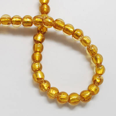 Handmade Silver Foil Glass Beads
