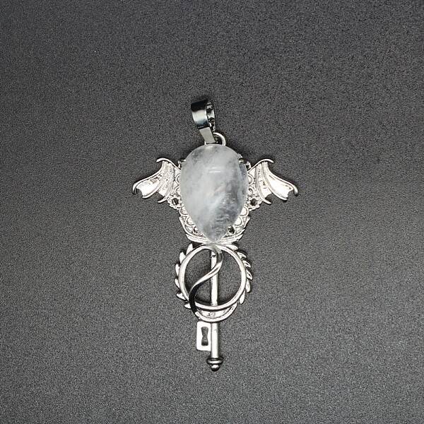 Natural Quartz Crystal Teardrop Pendants