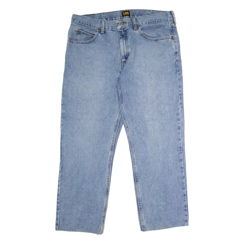 LEE Mens Jeans Blue Regular Straight Stone Wash W36 L29