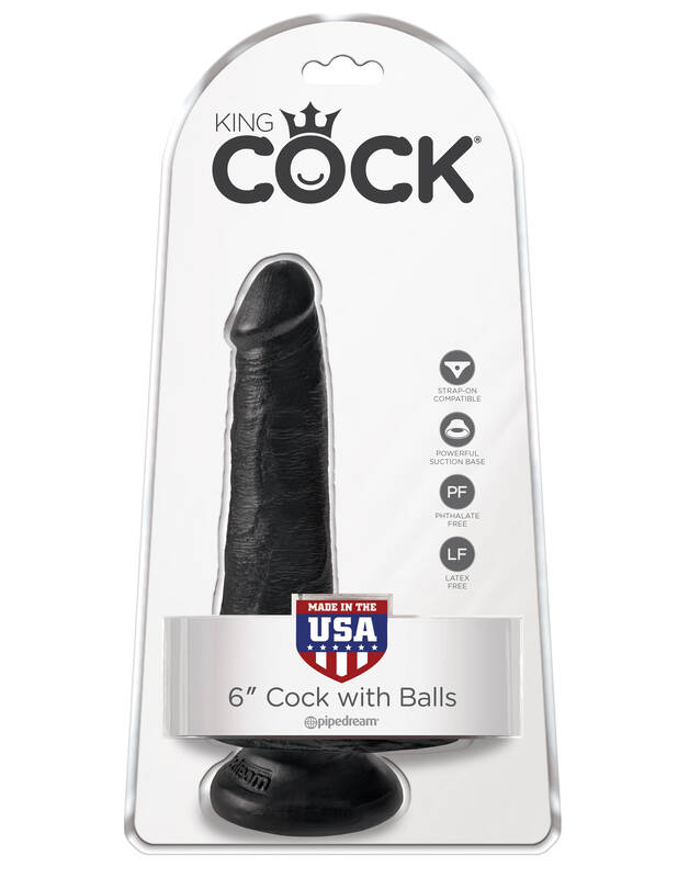 King Cock 6 Inch Cock With Balls - Black