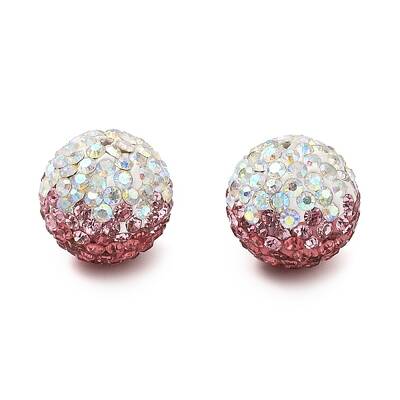 Gradient Color Design Polymer Clay Rhinestone Beads