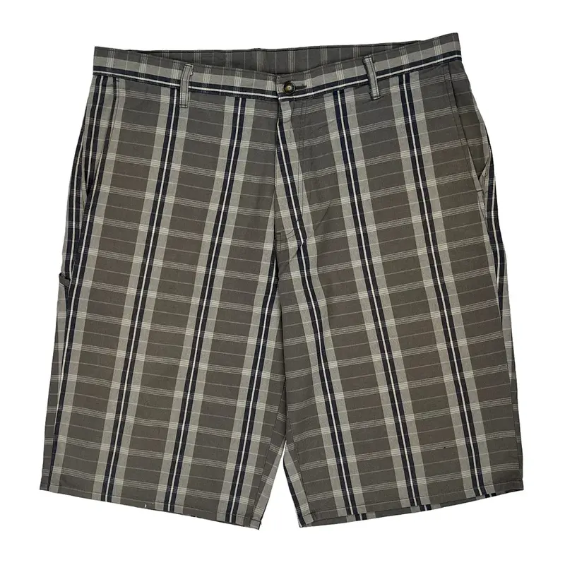 Dickies Checked Shorts - 40W 13L Grey Cotton