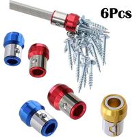 6PCS Screwdriver Head Magnetic Ring, UniversalMagnetizer for Drill,Universal 1/4 inch 6.35mm RemovableMagnetizer Ring Magneti...