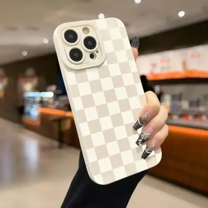 Fashionable Plaid Pattern Phone Case, Shockproof Phone Protective Cover, Phone Accessory Compatible with iPhone 11 12 13 14 1...