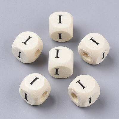 Printed Natural Wood Beads